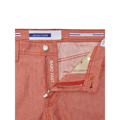 Red Cotton Skinny Pant