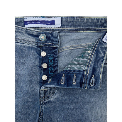 Blue Cotton Skinny Jean
