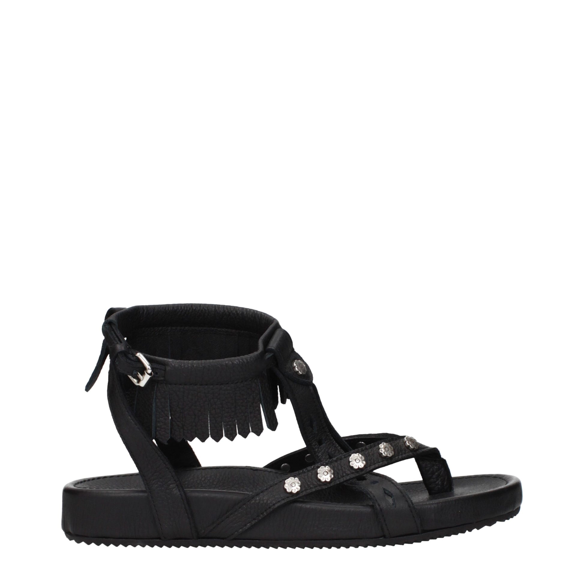 Black Leather Sandals
