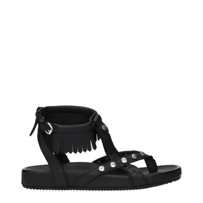 Black Leather Sandals