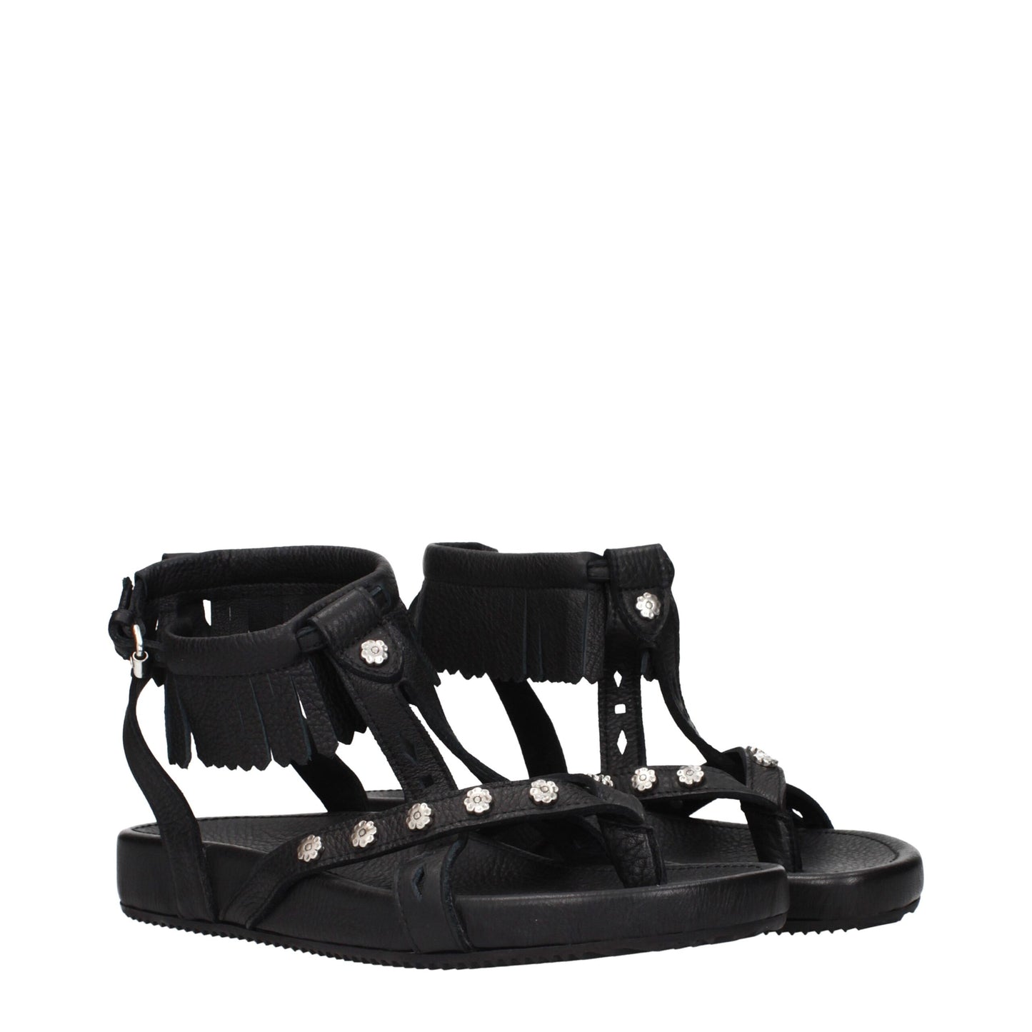 Black Leather Sandals