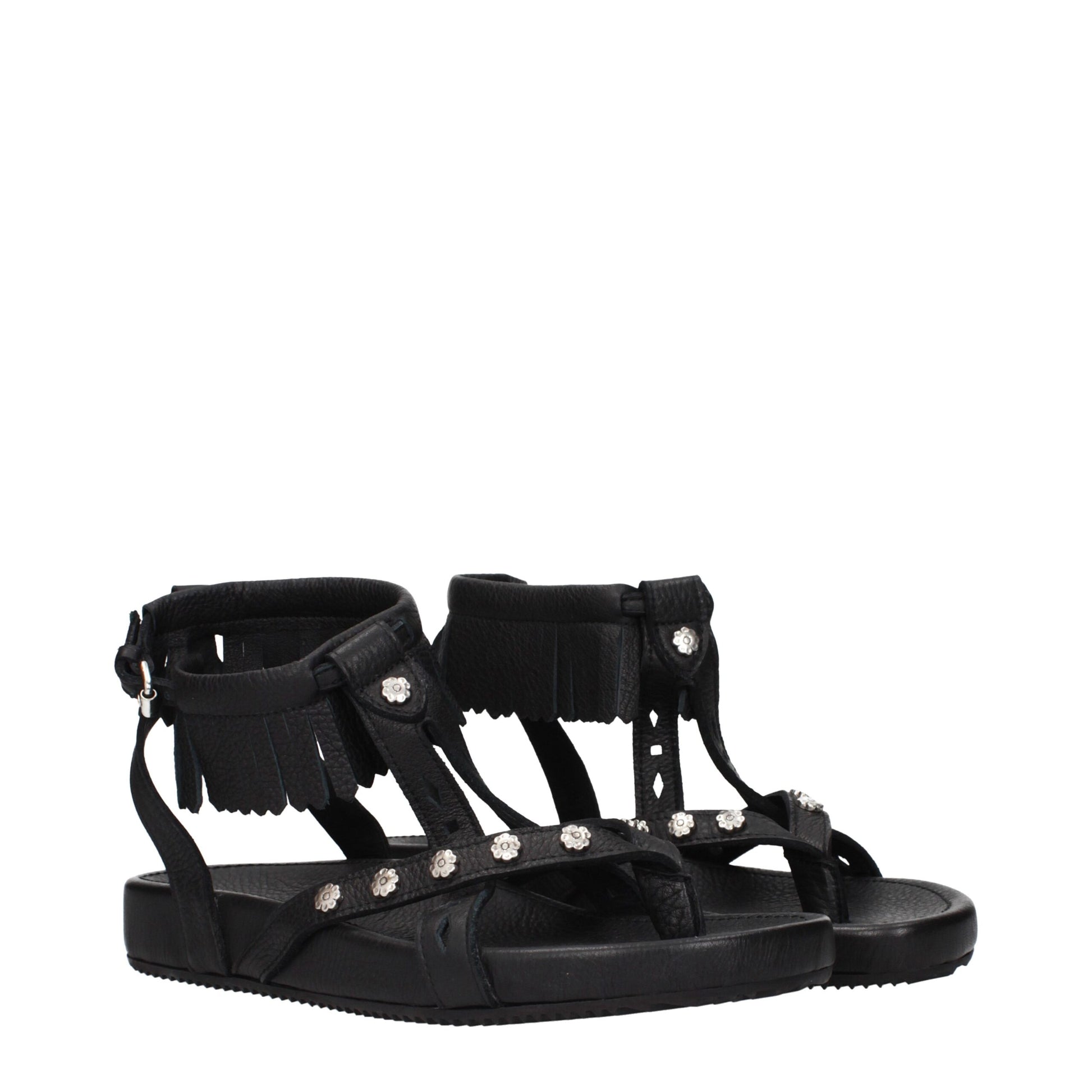 Black Leather Sandals