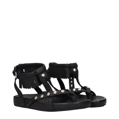 Black Leather Sandals