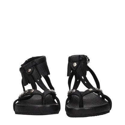 Black Leather Sandals