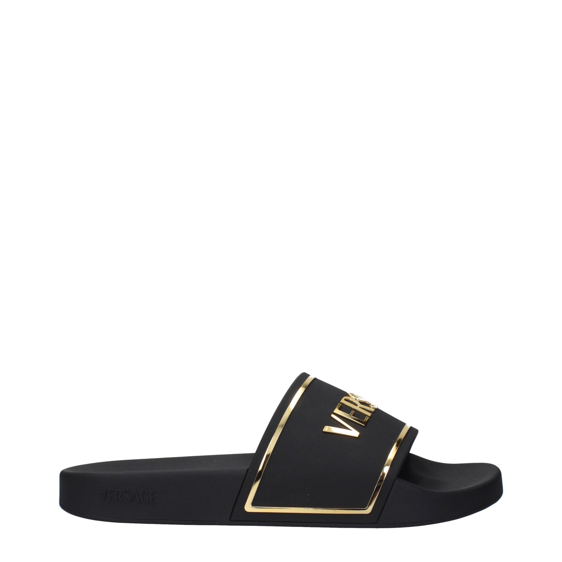 Black Cotton Slippers Sandals