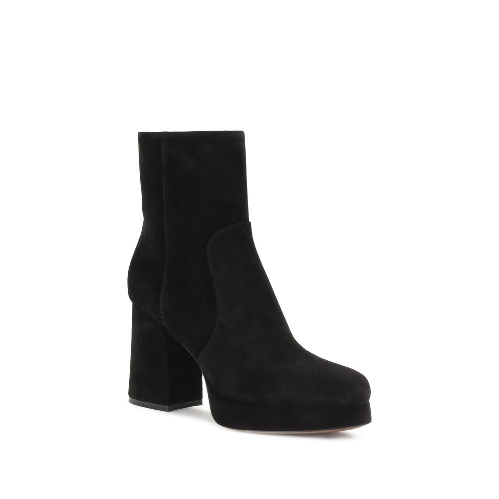 Black Calf Leather Bos Taurus Ankle Boots