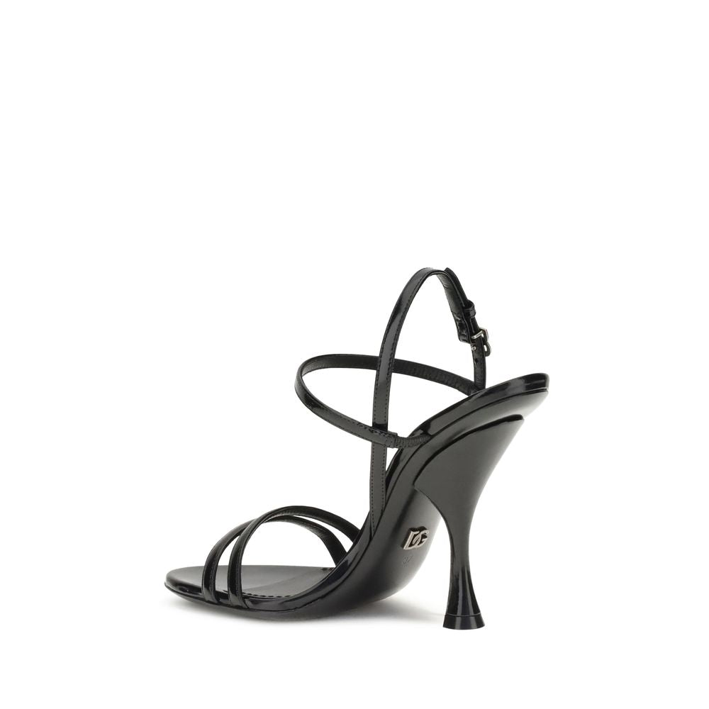 Black Calf Leather Bos Taurus Stiletto Heel Sandals