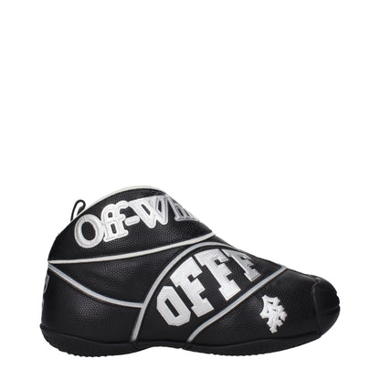 Black Leather High Top Sneakers