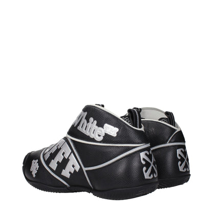 Black Leather High Top Sneakers