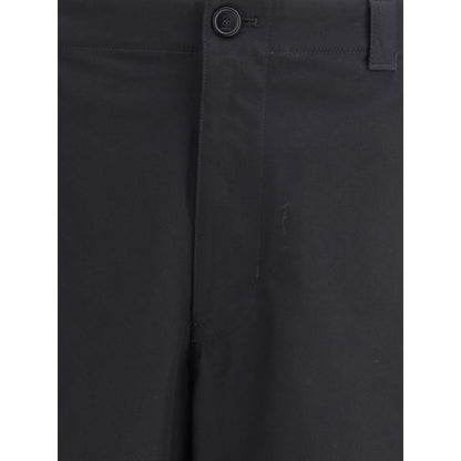 Black Cotton Casual Pants