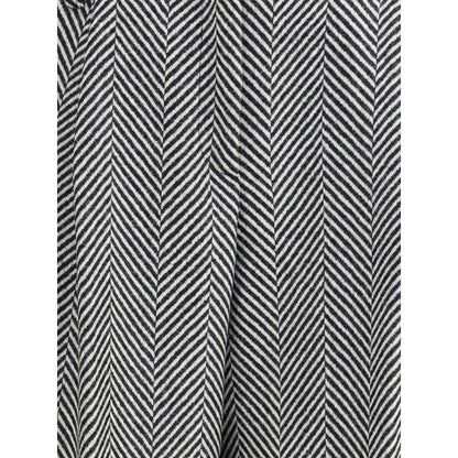 High-waisted Wool Trousers with chevron pattern