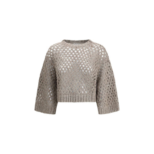 Brown Silk Sweatshirt