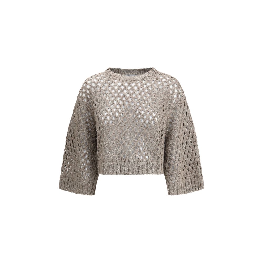 Brown Silk Sweatshirt