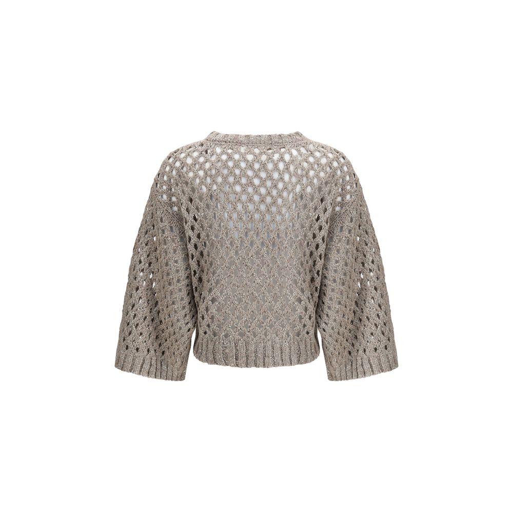 Brown Silk Sweatshirt