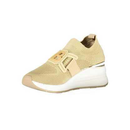Beige Polyester Women Sneaker