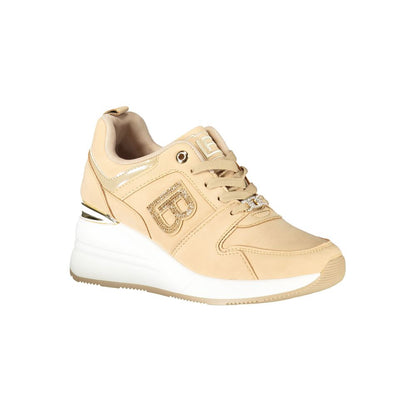 Beige Polyester Women Sneaker
