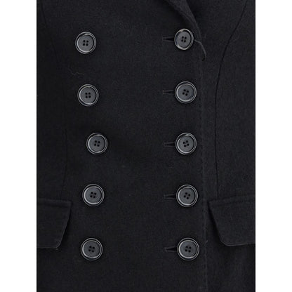 Black Fleece Wool Coat