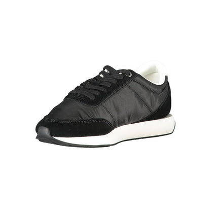 Black Leather Women Sneaker