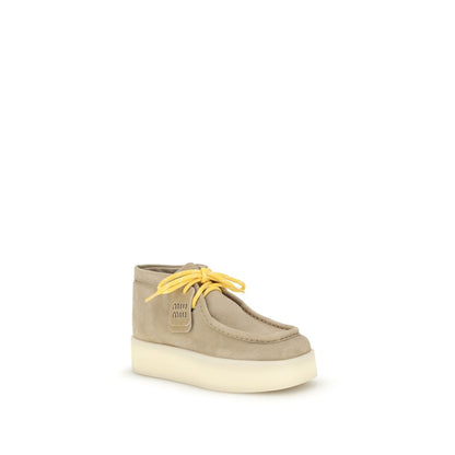 Beige Rubber Platform Sneakers