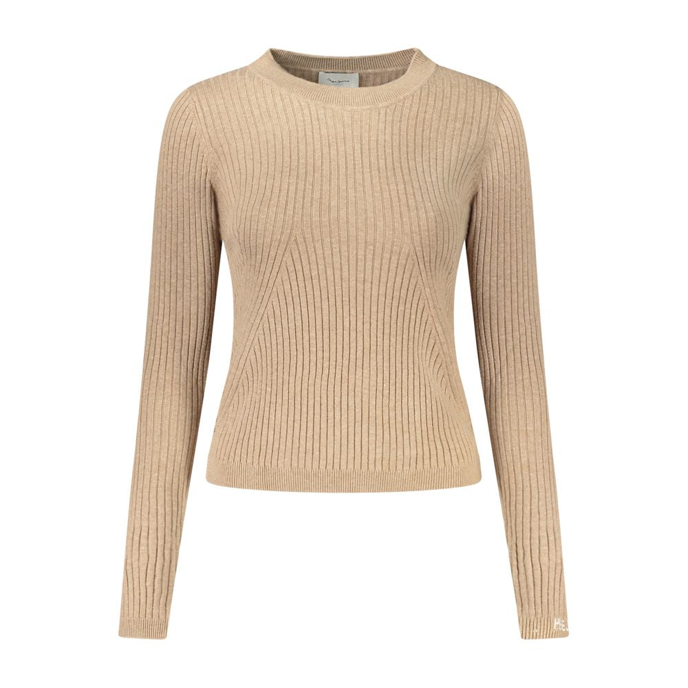 Beige Cotton Women Sweater