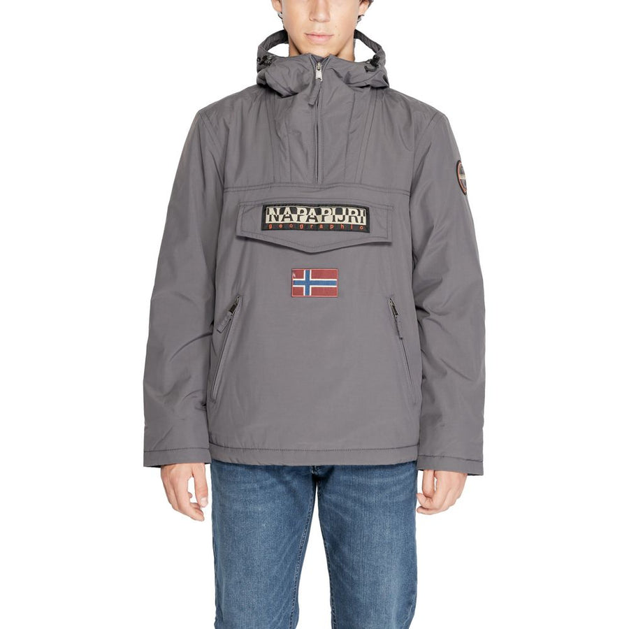 Gray Polyester Jackets & Coat