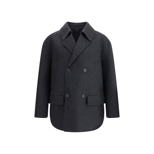 Gray Fleece Wool Coat
