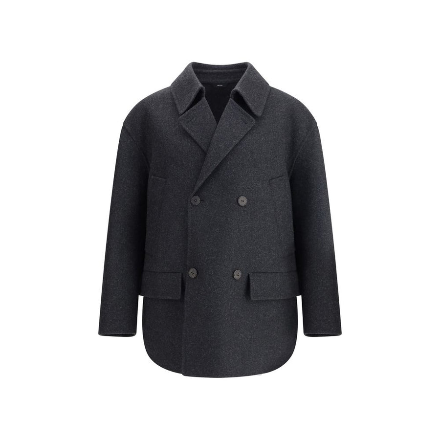 Gray Fleece Wool Coat