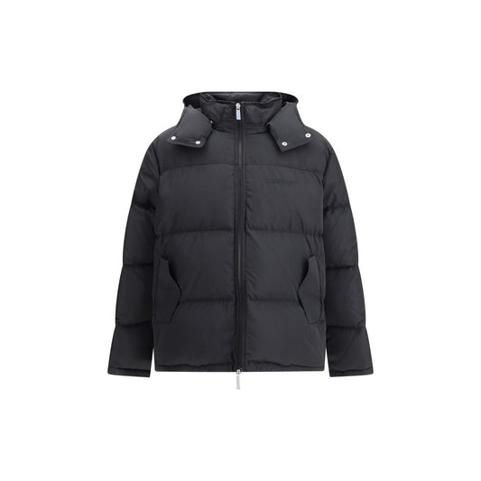 Black Polyester Full-Length Jacket