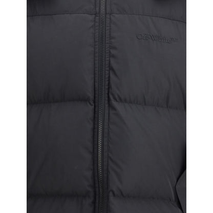 Black Polyester Full-Length Jacket