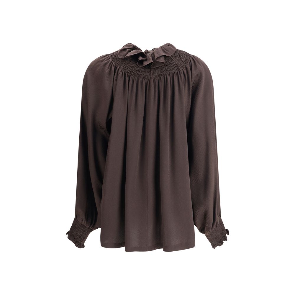 Brown Silk Blouse