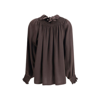Brown Silk Blouse