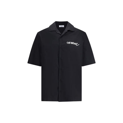 Black Cotton Pattern Shirt