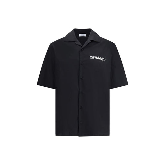 Black Cotton Pattern Shirt