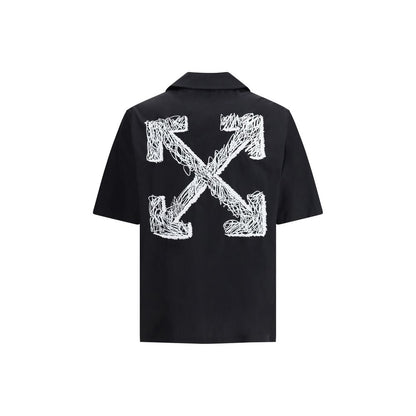 Black Cotton Pattern Shirt
