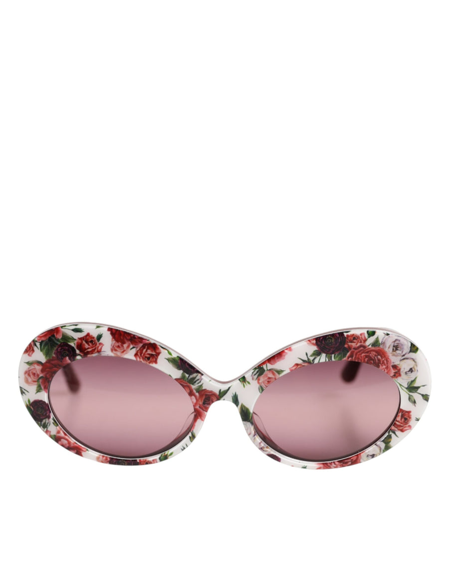 Floral Printed Acetate Oval Eyewear Sunglasses