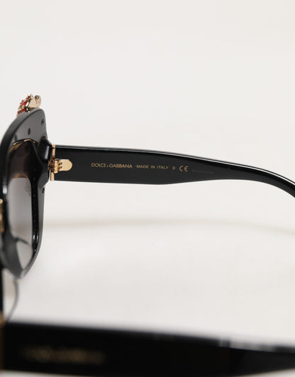 DG4319F Red Sacred Heart Crystal Butterfly Sunglasses