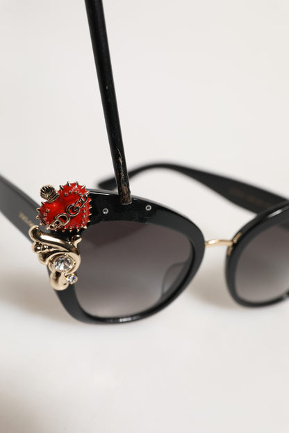 DG4319F Red Sacred Heart Crystal Butterfly Sunglasses