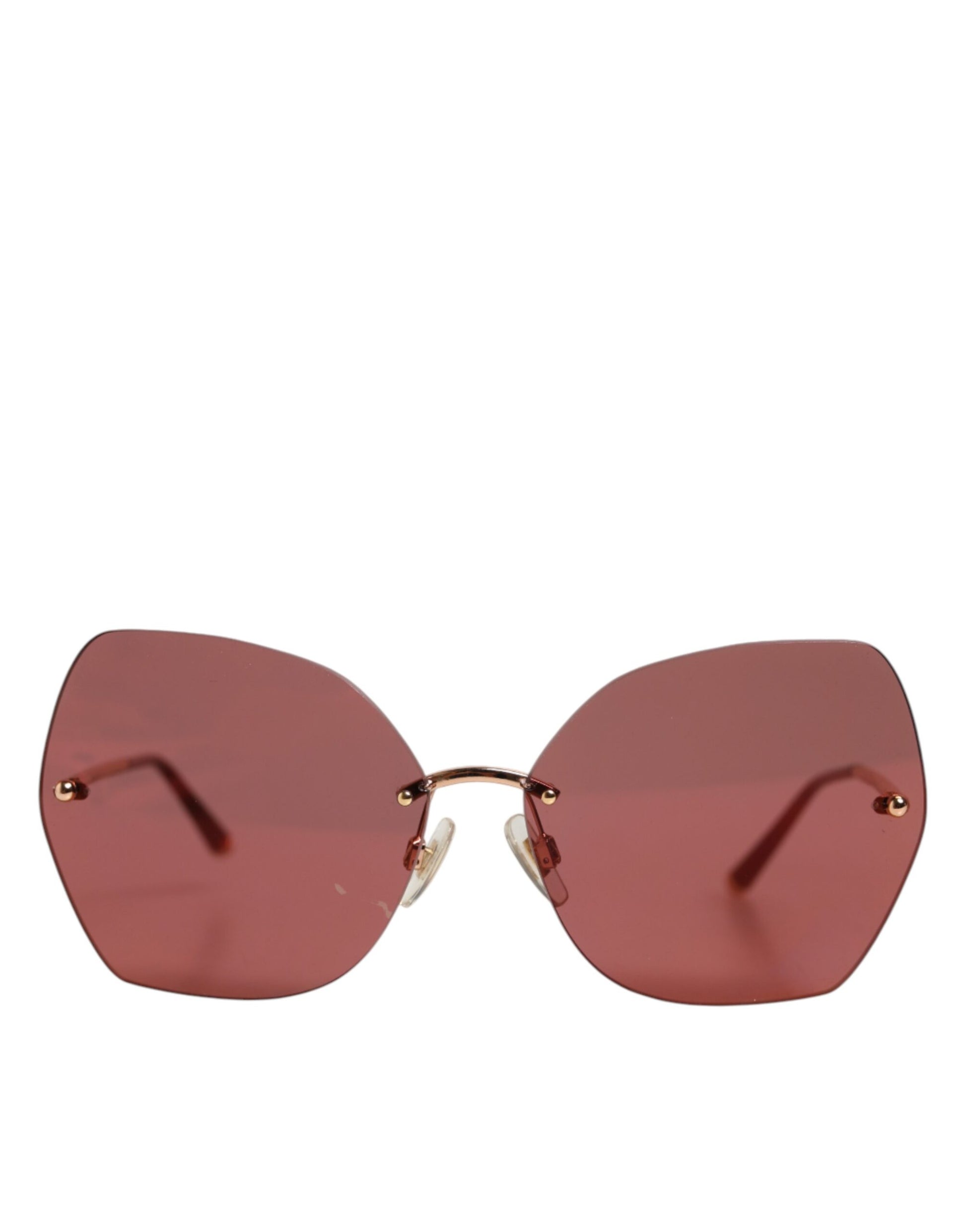 Lucia Gold Metal Cat Eye Red Lenses Sunglasses