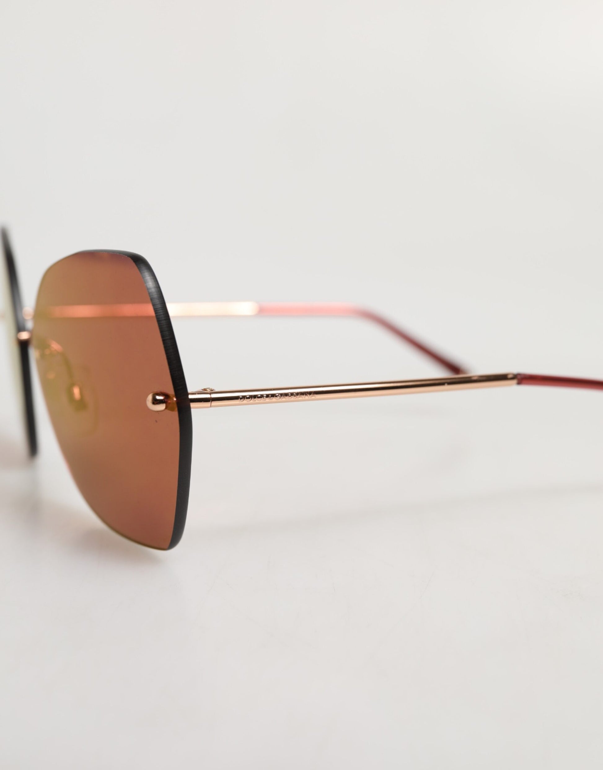 Lucia Gold Metal Cat Eye Red Lenses Sunglasses