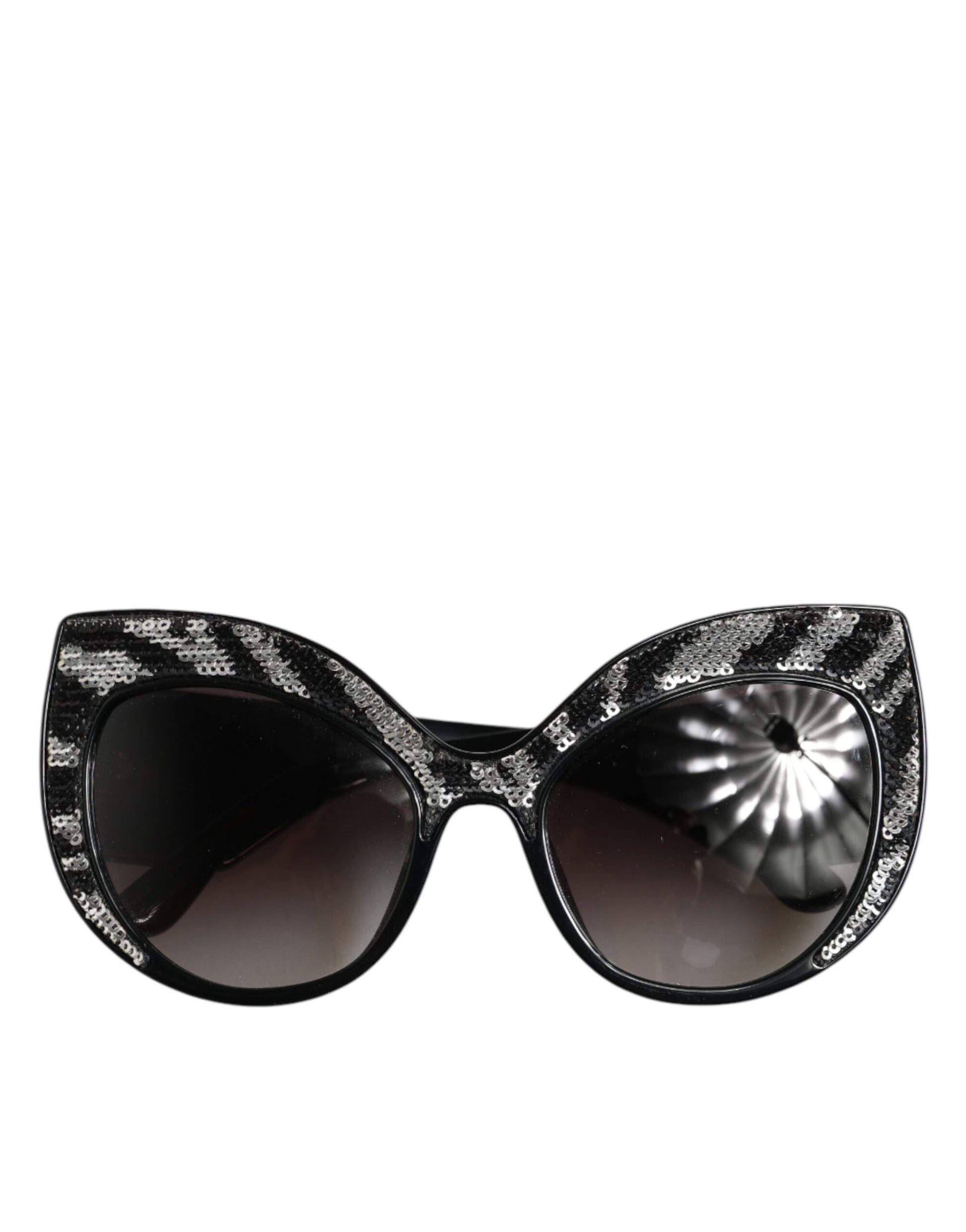 Black Silver Sequin Butterfly Polarized Sunglasses