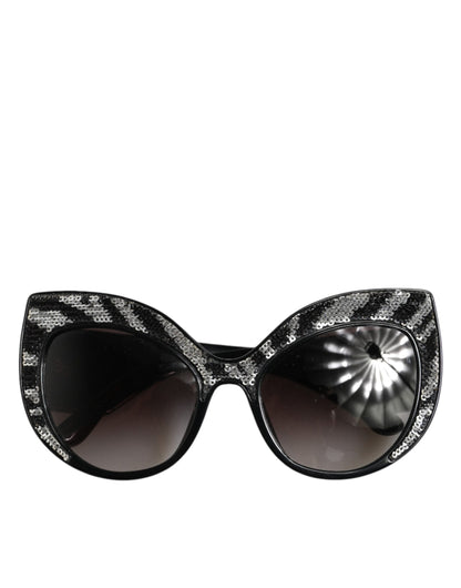 Black Silver Sequin Butterfly Polarized Sunglasses