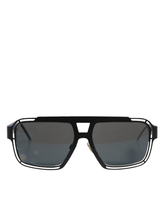 Black Metal Pilot Frame Shades Eyewear Sunglasses