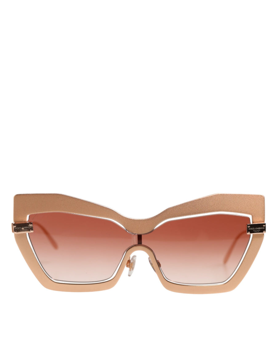 DG2224 Sand Rose Gold Cat Eye Irregular Frame Sunglasses