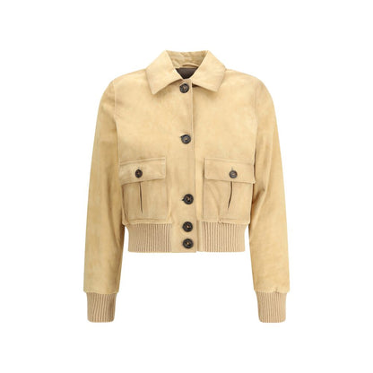 Beige Leather Jacket