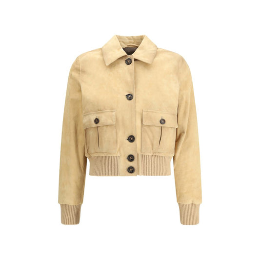 Beige Leather Jacket