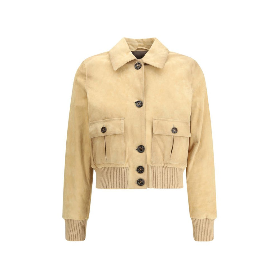 Beige Leather Jacket