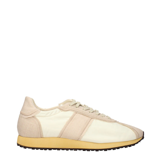 Beige Fabric Athletic Sneakers