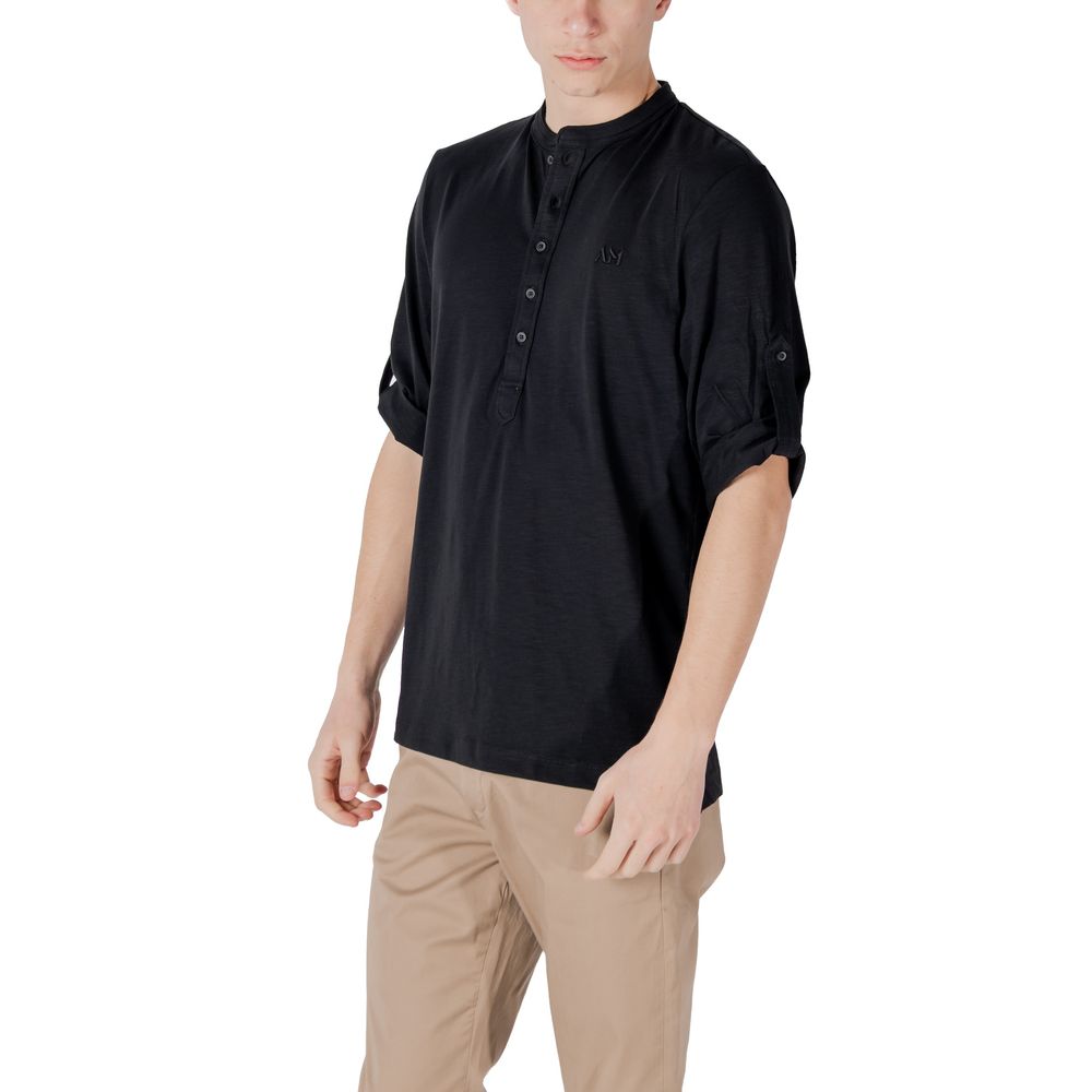Black Cotton Shortsleeve Shirt