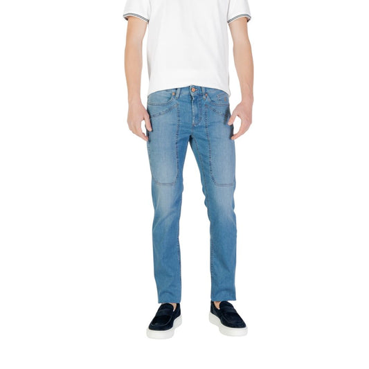 Light Blue Cotton Skinny Jeans