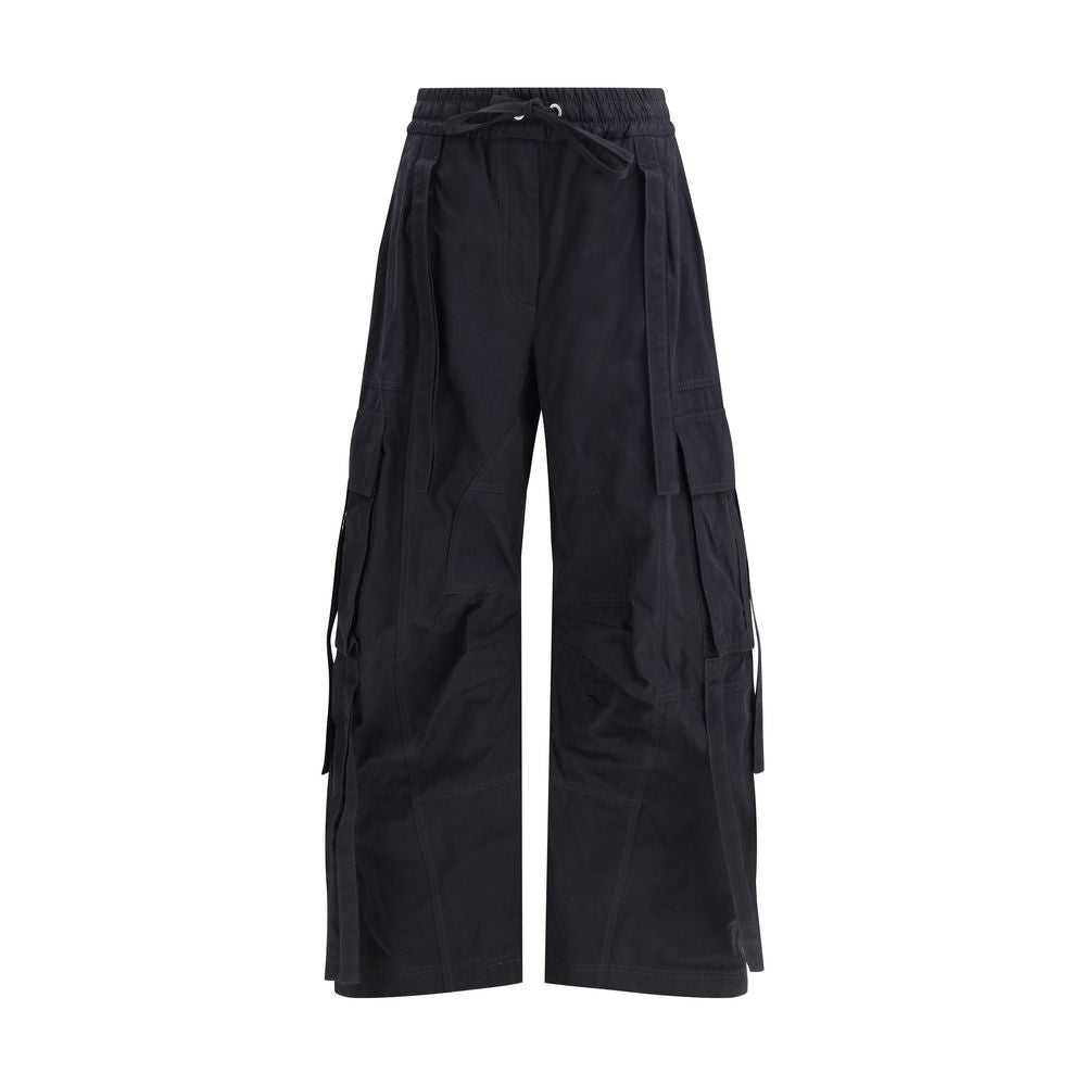 Black Cotton Cargo Pants